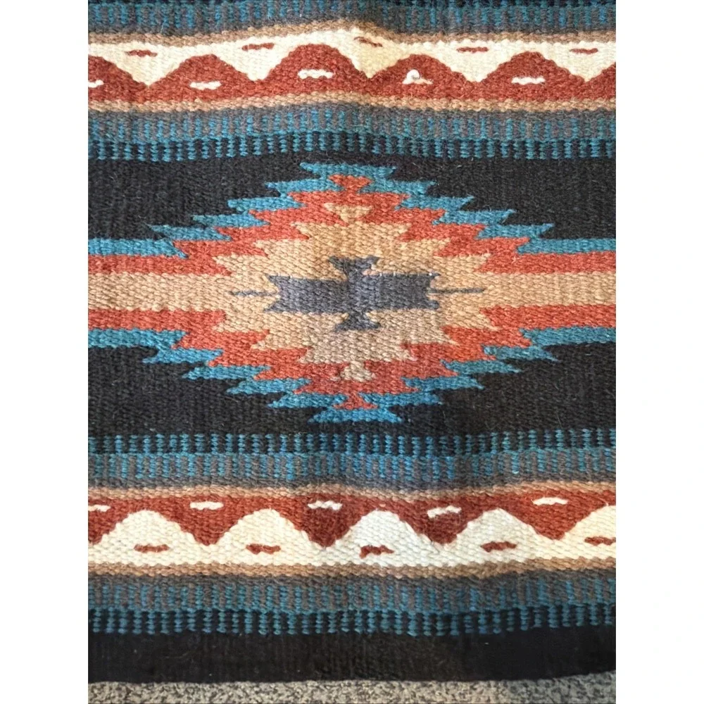 El Paso Saddle Blanket Woven Wool Pillow Cover 17x18 Southwest Geometric